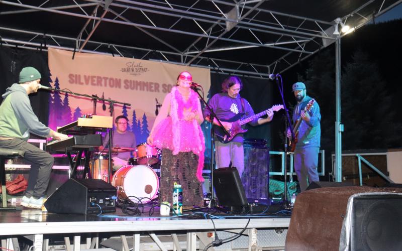 Photo by Phil Antonelli The weather cleared for the final Silverton Summer Sounds concert last Friday night for main stage band Colony Funk from Fort Collins.