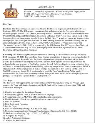 Page 1 of 2 Staff memo from town packet 8.10.26