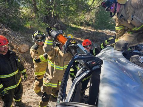 The Silverton Volunteer fire team spent this past weekend in Ridgeway training on car extraction. Photo credit SSJCVFD