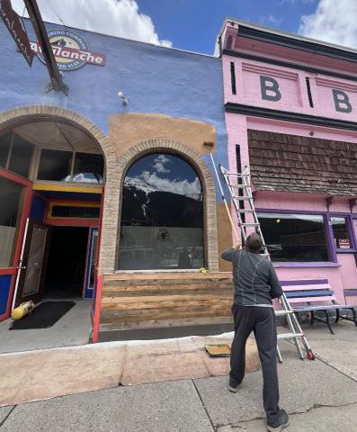 The Alpine Tavern painted over the Avalanche Brewery's iconic blue with a throwback brown that was previously on the building when Romero’s Mexican Restaurant was there, and the skis were removed from the front of the building. Photo credit DeAnne Gallegos