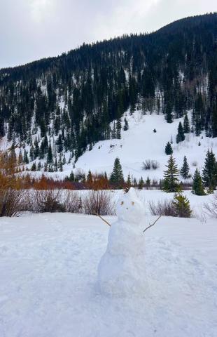 Photo credit DeAnne Gallegos We got enough snow during this last storm to make a snowman off the groomed trail.