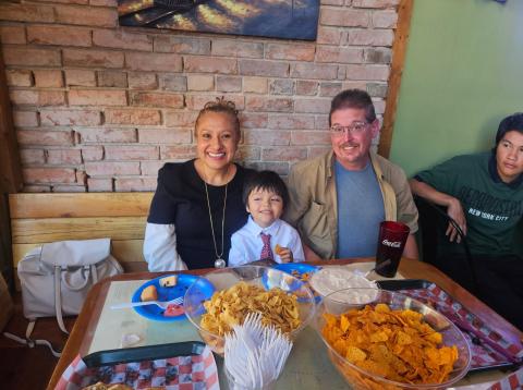 Sheriff Steve Lowrance and his family at the Sunday candidate event photo by Shiloh Sams
