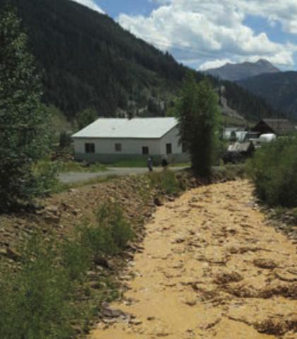 Photo by Will Meyerriecks Silverton Standard &amp; the Miner The plume of mine waste from the Gold King flows through Silverton on Wednesday afternoon Aug5.