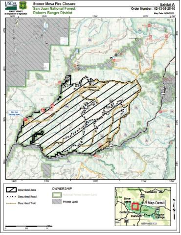 Stoner Mesa Fire area closure size reduced