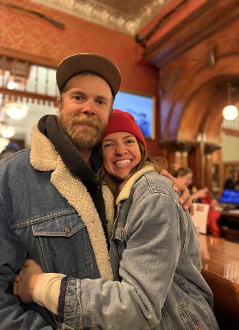 Holly Huebner and her partner Michael Crockett this winter photo by DeAnne Gallegos