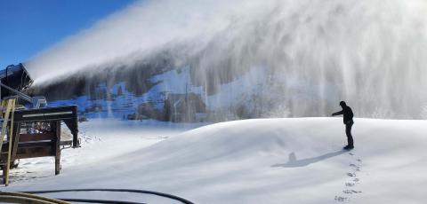Snow was made by Tuesday morning photo by Jim Harper
