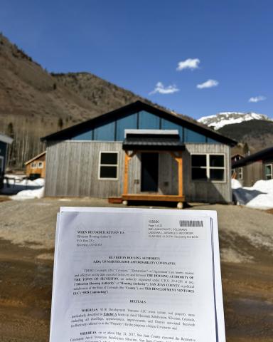 The Silverton Housing Authority’s first Affordability Covenants filed on 735 Martha Rose Street, a new affordable home. Photo credit Anne Chase