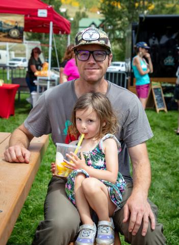 Ryan Copenhagen and his daughter Opal enjoyed the fall weather on Saturday in Memorial Park photo by Cracked Compass