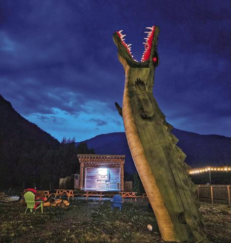 The GIANT wooden gator that will be burned Sunday at dark Photo credit Columbine Roadhouse