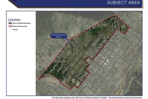 A map of the Shrine Hill Development Photo from Town of Silverton