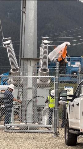Photo credit DeAnne Gallegos San Miguel Power Association installing new equipment at the substation on June 27,2024 increasing the reliability of our electric infrastructure.