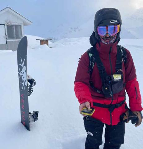 Dustin Eldridge out on a perfectly snowy day. Photo by Calvin Davenport