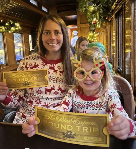 Photo credit Sterling Blankenship Willow and Sterling Blankenship headed to see Santa on the Polar Express.