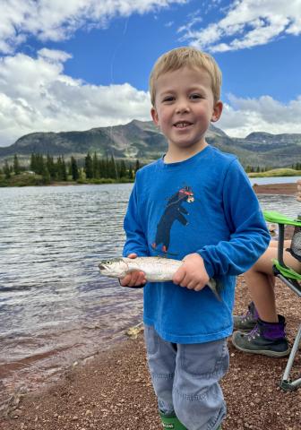 Weston Phillips with his catch at Molas Lake.