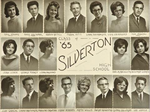 The Silverton High School class photo, 1965. In 2015 there were no graduating seniors at Silverton School Photo courtesy of Silverton School