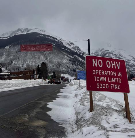 OHV sign leading into Silverton Photo by DeAnne Gallegos