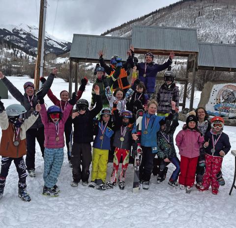 A group of happy kids at Kendall Community Races. Photo by Misti Anderson