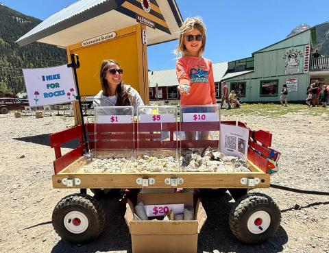 Sterling and Willow Blankenship, the next generation of local rock sellers, now have Venmo and Cash App; it is a sign of the times photo by David Dibble