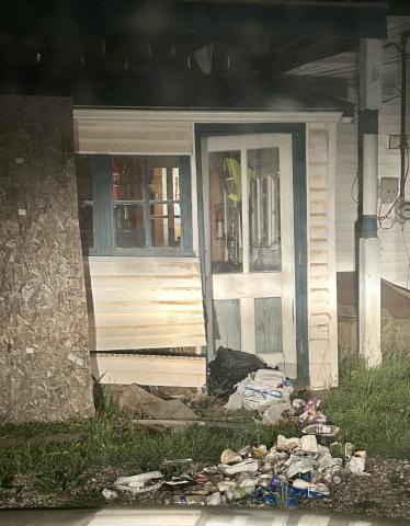 On Saturday night, one of the bears broke into a home to get to trash being stored inside, and the bear tore through house siding Photo provided by Lisa Risoli