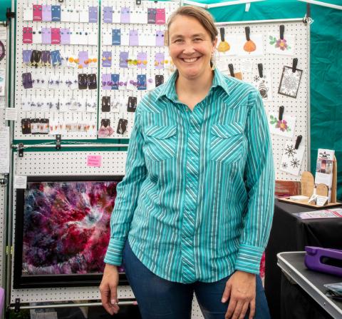 Local artist Hillary Cable had a booth at the arts festival photo by Cracked Compass