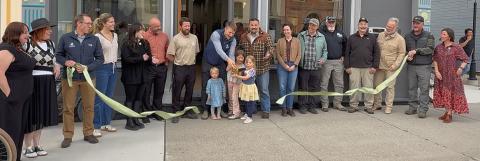 The ribbon cutting ceremony in front of the new Silverton branch of CSB photo by DeAnne Gallegos