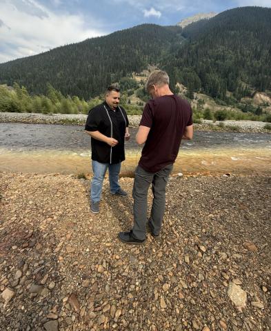 Filmmaker David Dibble interviews Jim harper for his latest film project. Photo by DeAnne Gallegos