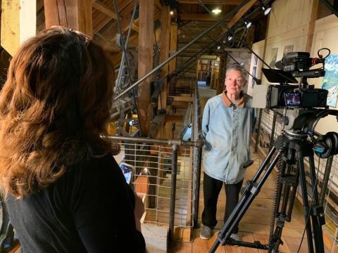 Beverly Rich with the San Juan County Historical society interviews about Silverton History with DeAnne Gallegos. Photo credit David Dibble