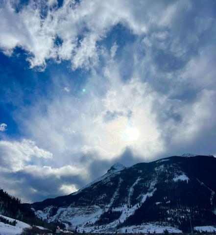 Clouds starting to build up Wednesday evening in anticipation for predicted snow shower. Photo credit DeAnne Gallegos