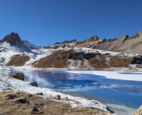 Ice Lakes with a blanket of snow. Photo Credit Rachel Lam