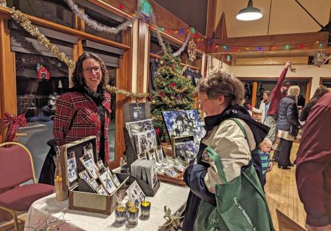 Gina Rosato, aka the Creative Crackerjack, and Melanie Bergolc, aka The Cat Lady at the Mistletoe Market. Photo credit Silverton Creative District