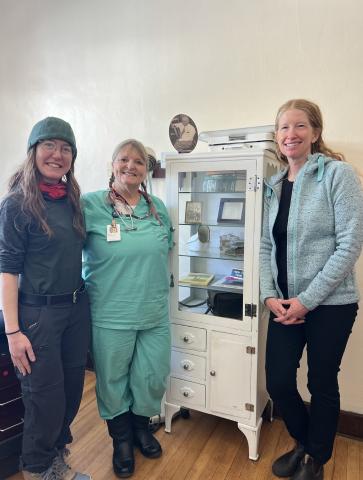 Ash Hall, NP Agnes, and Public Health Director Becky Joyce on Agnes’s last day at the Silverton Clinic. Photo credit DeAnne Gallegos