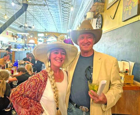 Melina Marks and Ron Wakefield dressed up in their Kentucky Derby best at the Golden Block Brewery. Photo credit Golden Block Brewery FB
