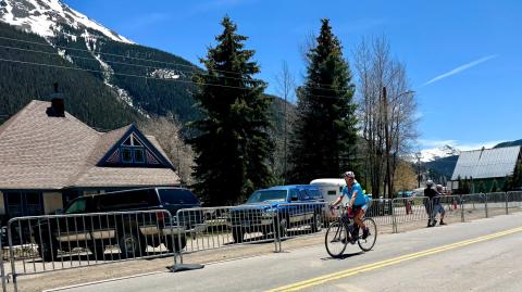 Silverton local Megan Brosch, completing her first Ironhorse. Photo credit Chris Brosch