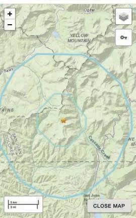 Earthquake in the San Juan Mountains