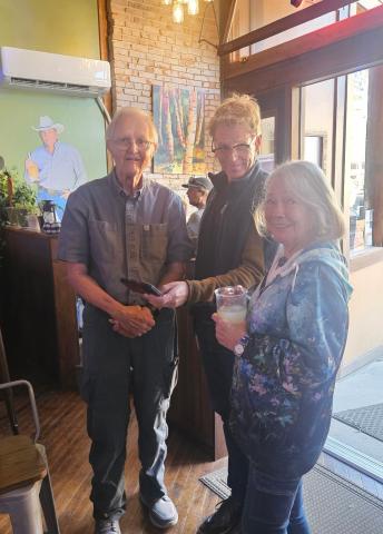 Ray Dileo, David Dibble, and Kim Eisner at the candidates' event at Alpine Tavern on Sunday photo by Alpine Tavern