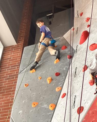 Marshall Rodriguez at the top of his climb photo by Monica Watton