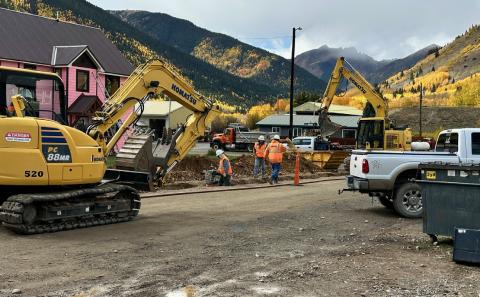 7th street was getting dug up for sewer repairs. photo by Ray Dileo