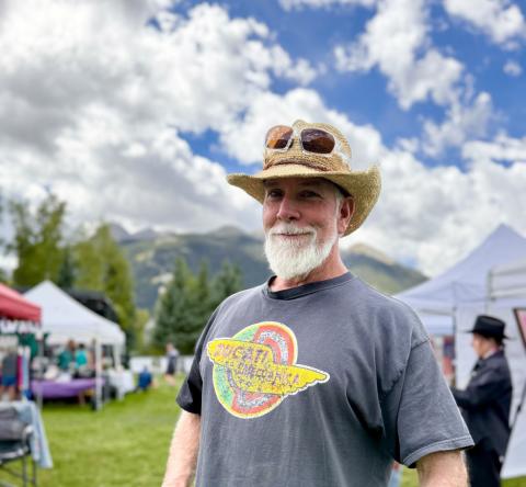 Bruce Conrad enjoying the art festival last weekend photo by DeAnne Gallegos