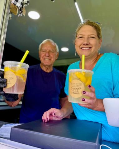 Melanie Barger and her dad had the Elevated Coffee Food truck in Memorial Park this weekend for all the events photo by DeAnne Gallegos