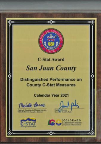 San Juan County recognized by CDHS for outstanding performance