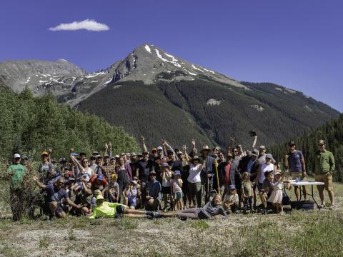 Celebrating the opening of Baker's Park. Photo credit Silverton Singletrack Society