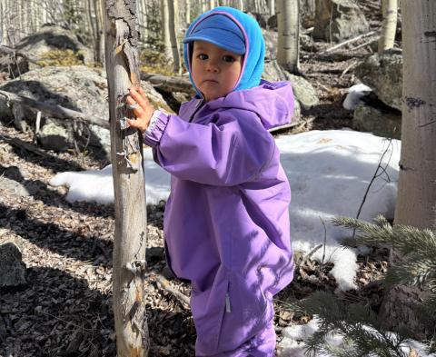 Katrina Mordecai enjoying her first winter in Silverton photo by Meah Mordecai