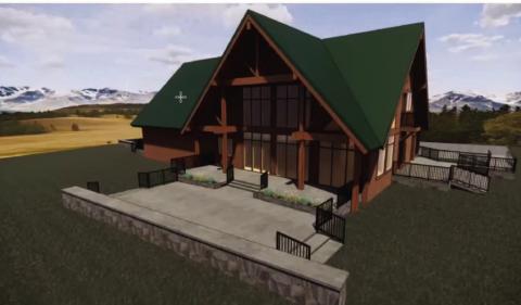 Conceptual drawings of the Kendall Mountain Rec Center deck from another angle