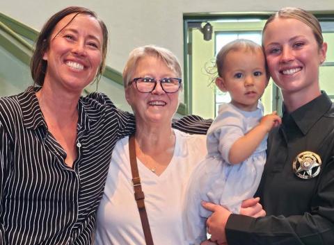 Four generations came together to celebrate Meah Mordecai’s police academy graduation photo by Carson Mordecai