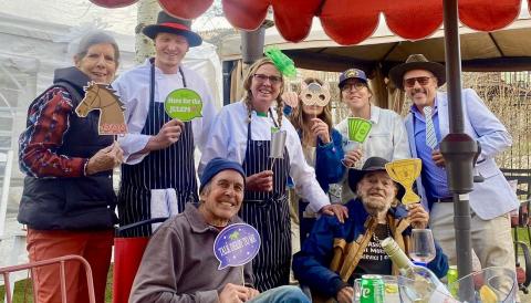 The Kentucky Derby party at the Osteria garden was mostly locals photo by the Osteria