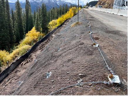 Retaining wall structure at the Coal Bank Pass location Mile Point 56.9. Photo by CDOT