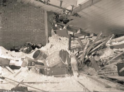 The interior of Bert Brown’s slaughterhouse on Mineral Creek above Silverton after it was hit by a snowslide on Wednesday, March 4, 1908. Photo courtesy of San Juan County Historical Society
