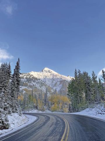 Snow on the pass. Photo credit Janice Sanders