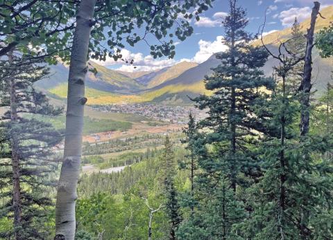 A view through the trees, Anvil Subdivision can be seen next to Highway 550. Photo credit Katey Fetch
