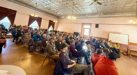 Town hall meeting room was standing room only during a general session course Photo by Kathy Holland